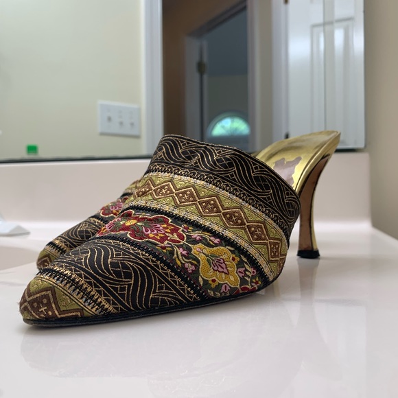 Richly Embroidered mules size 10 - Picture 3 of 11